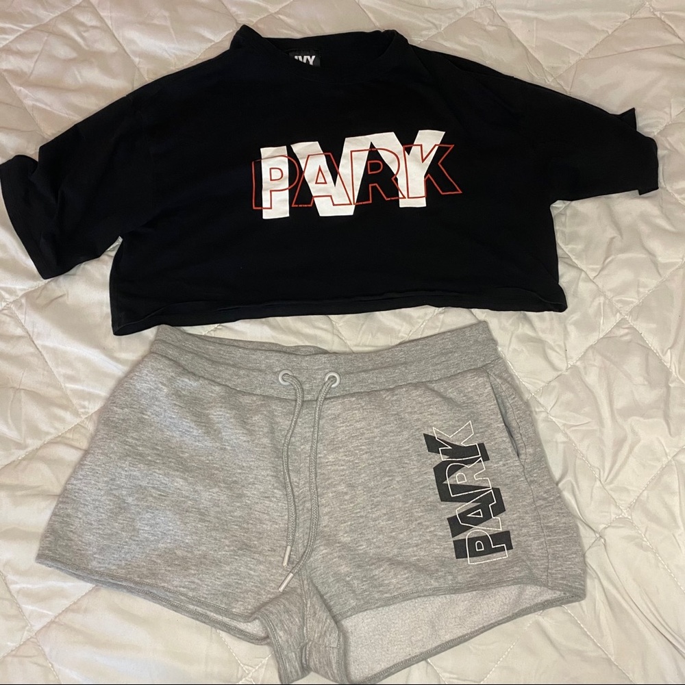 ivy park shorts & cropped tee set